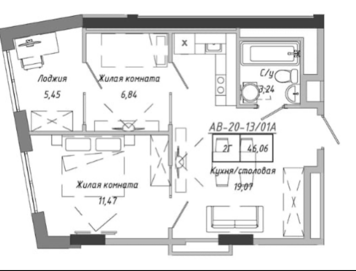 продажа двухкомнатной квартиры номер A-173759 в Авангарде, фото номер 11